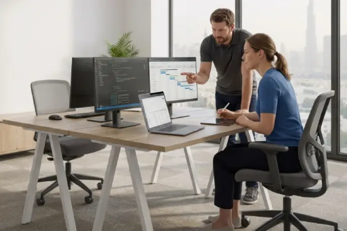 Norvexis IT professionals working on software solutions