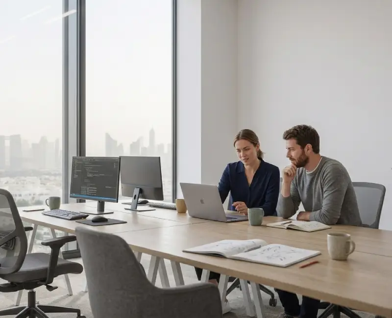 IT professionals collaborating
